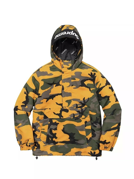 シュプリーム Hooded Logo Half Zip Pullover Yellow Camo