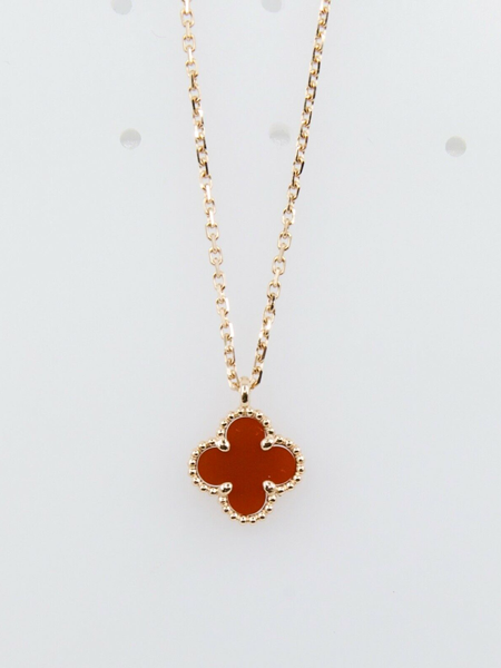 ヴァンクリーフ・アーペル アルハンブラコレクション Van Cleef & Arpels VCA Sweet Alhambra Rose Gold Carnelian Pendant W Box & Cert