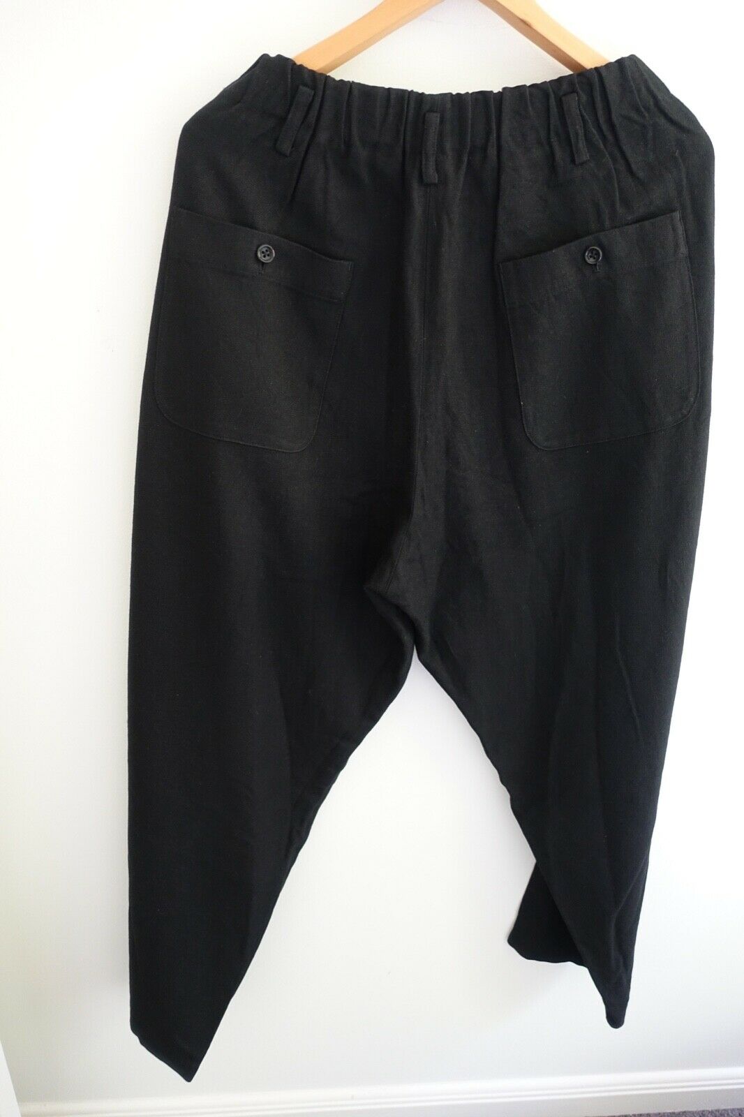 ヨウジヤマモト BLACK LINEN TROUSER PANTS